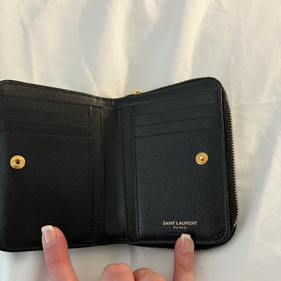 Yves Saint Laurent Black and Gold Quilted Wallet - Picture 3 of 4